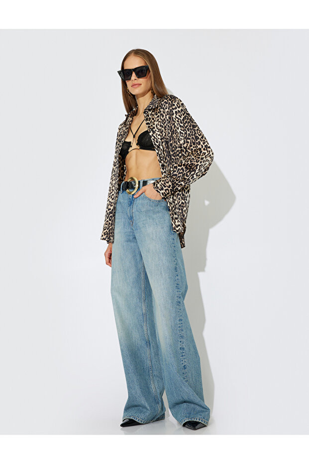 Leopard Satin Shirt Long Sleeve