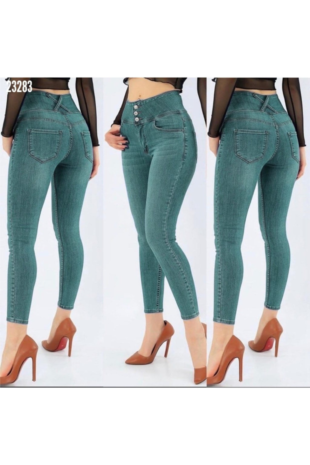 High waist lycra jean pants 90 cm