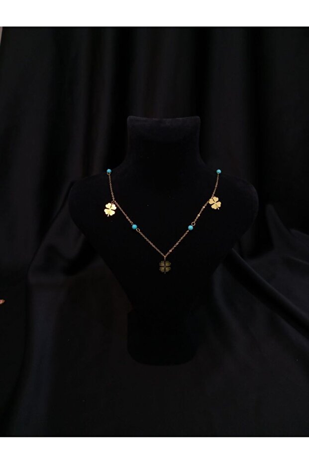 çelik yonca kolye - 4