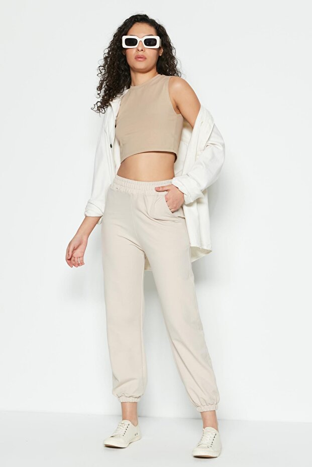 Basic Jogger Eşofman Altı 802 Krem - 3