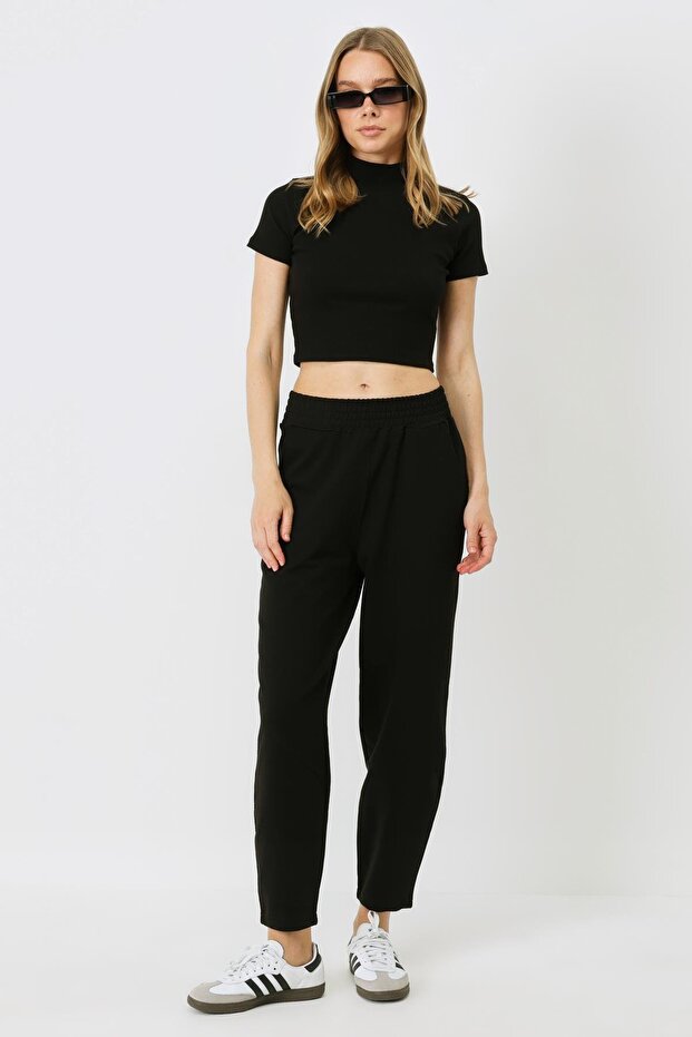 Women's Seam Detailed Sweatpants 745 Black