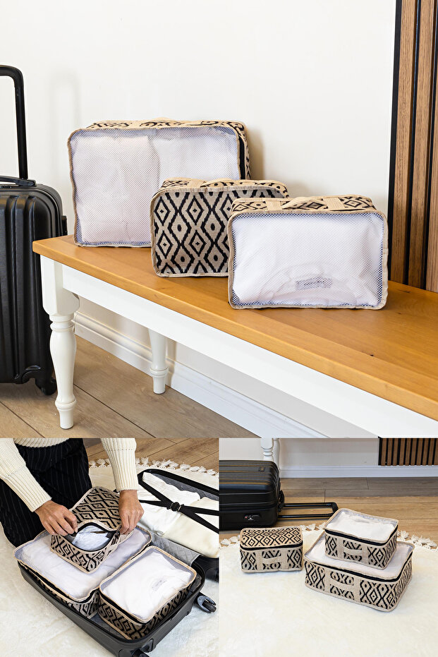 Set of 3 Suitcase Travel Bag Set Organizer Suitcase Organizer