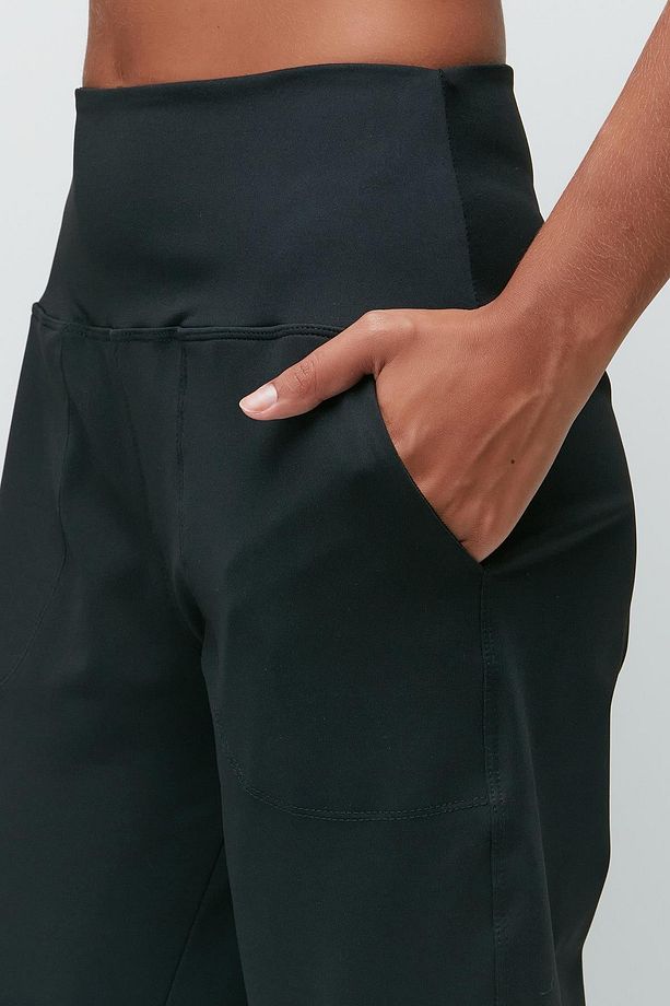Yüksek Bel Manşetli Paça Jogger Eşofman Altı 811 Siyah - 5
