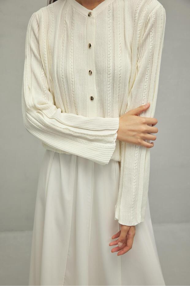 Simli Hırka Ekru - 5