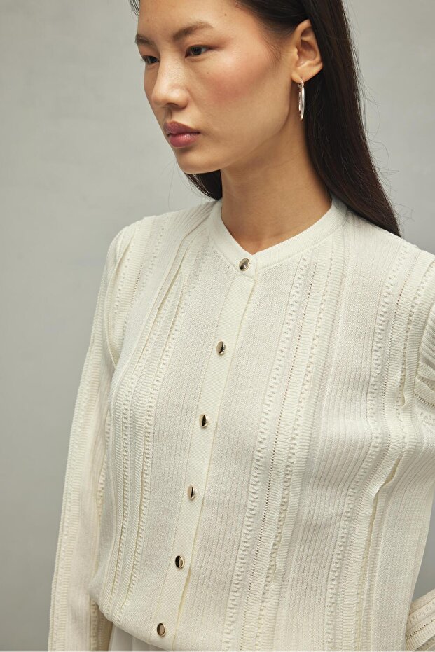 Simli Hırka Ekru - 6