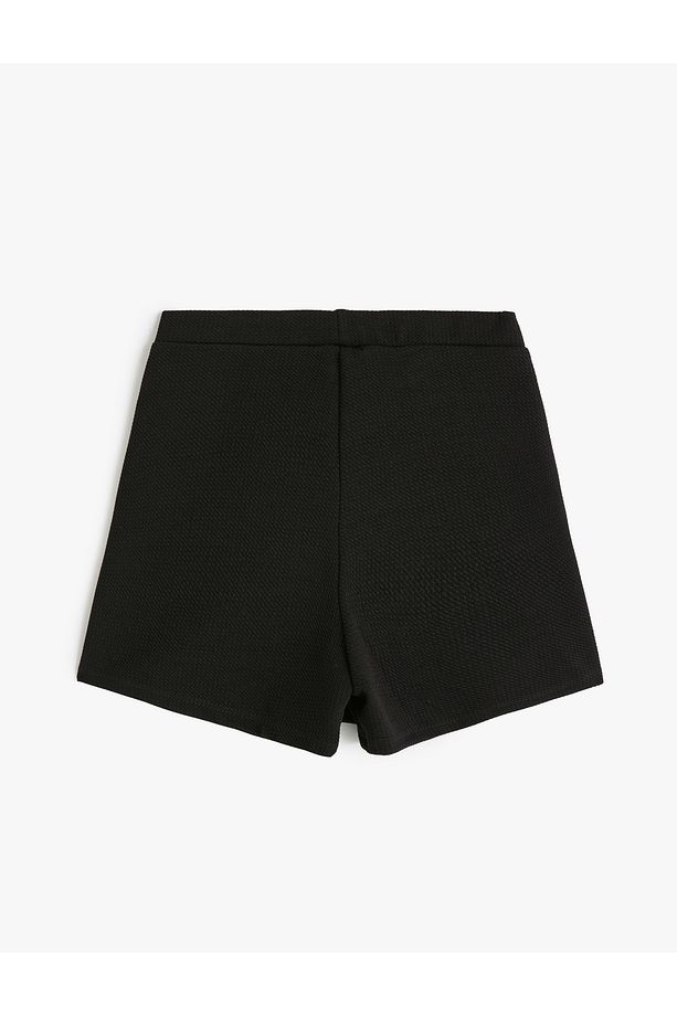 Basic Mini Şort Etek Kruvaze Beli Lastikli - 2