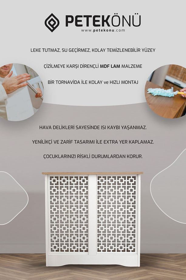Petek Önü Dresuar Kaplama 76 cm, Kalorifer Petek Önü Kapatma, Petek Önü Seperatör 76 cm, Yona1 - 5