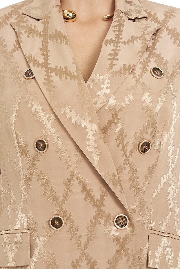Desenli Kruvaze Ceket - 7