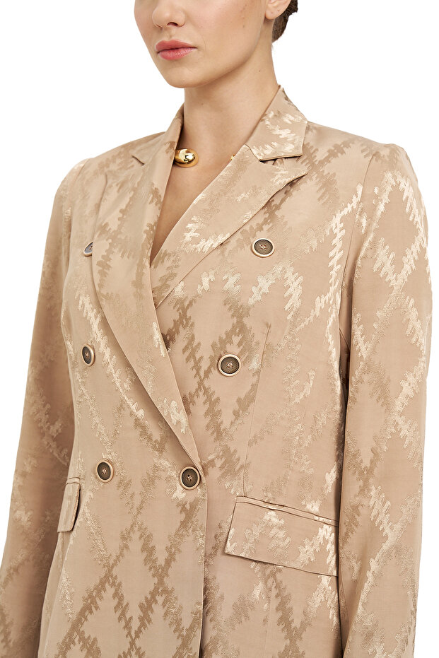Desenli Kruvaze Ceket - 6