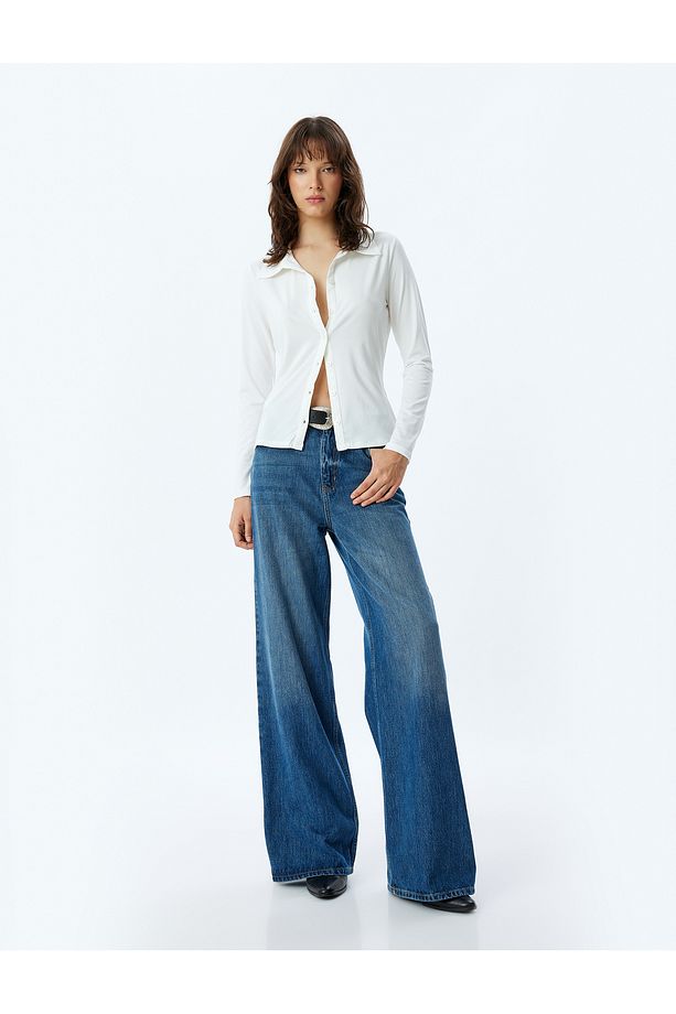 Slim Fit Basic Gömlek Uzun Kollu - 1