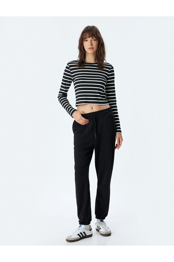Cepli Beli Bağcıklı Regular Fit Jogger Eşofman Altı - 1