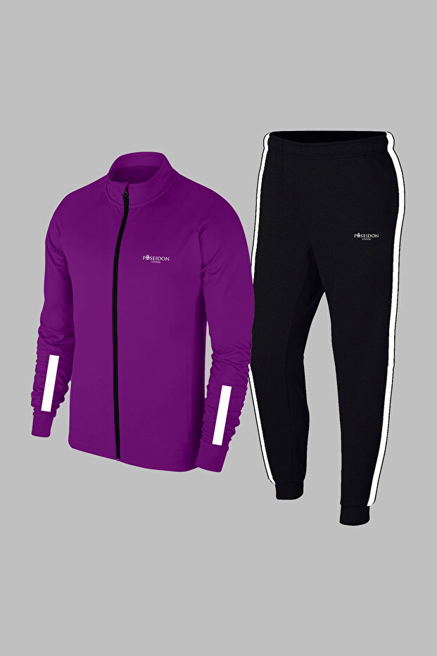 New Series Men's Purple Special Supra Combed Fabric Pocket Comfortable Sports Set for Running and Walking