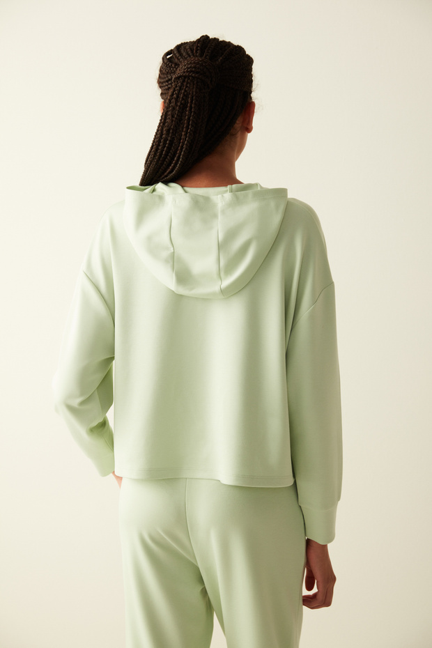 Mint Yeşili Modal Sweatshirt - 5