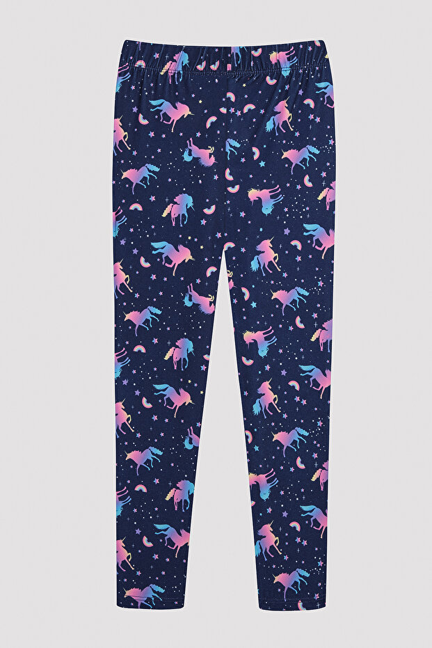 Kız Çocuk Colorful Unicorn Çok Renkli Tayt - 1