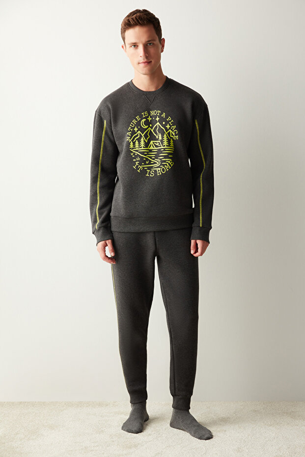 Long Way Jogger Anthracite Pajama Set
