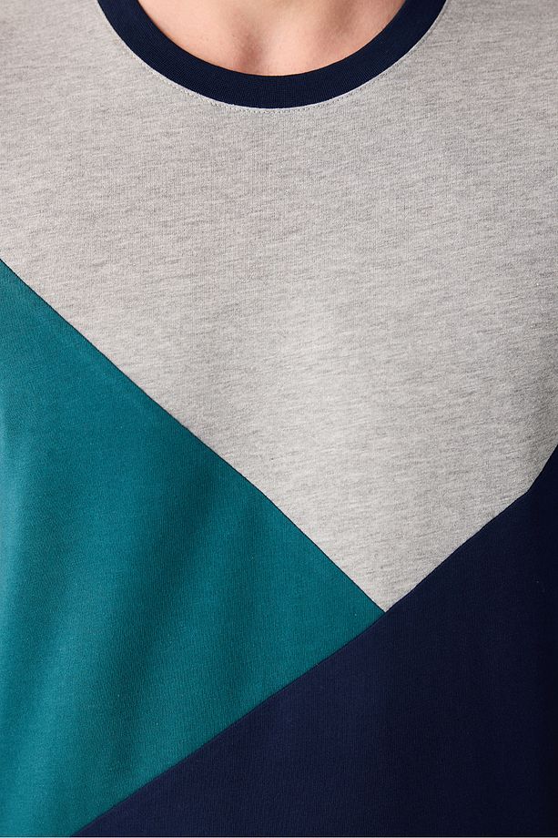 Blok Çok Renkli Jogger Pijama Takımı - 4