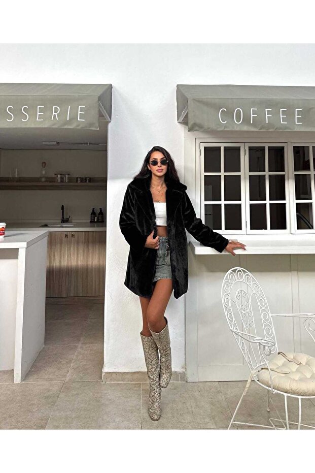 معطف أسود مبطن - 2