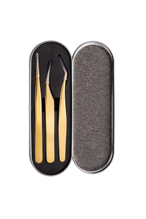 Gold 3 Model Profesyonel Ipek Kirpik Cımbız Seti - 5