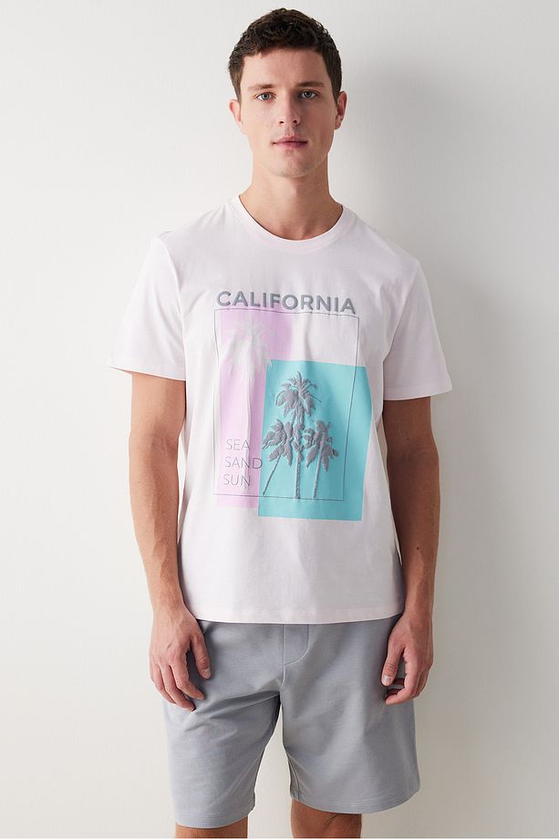 Pink Çok Renkli Şortlu Pijama Takımı - 1