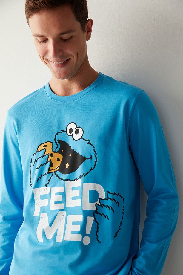 Feed Me Pantolon Mavi Pijama Takımı - 6
