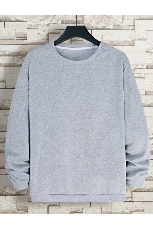 Unisex Men's and Women's Unprinted Oversize Colorful Crew Neck Sweatshirt