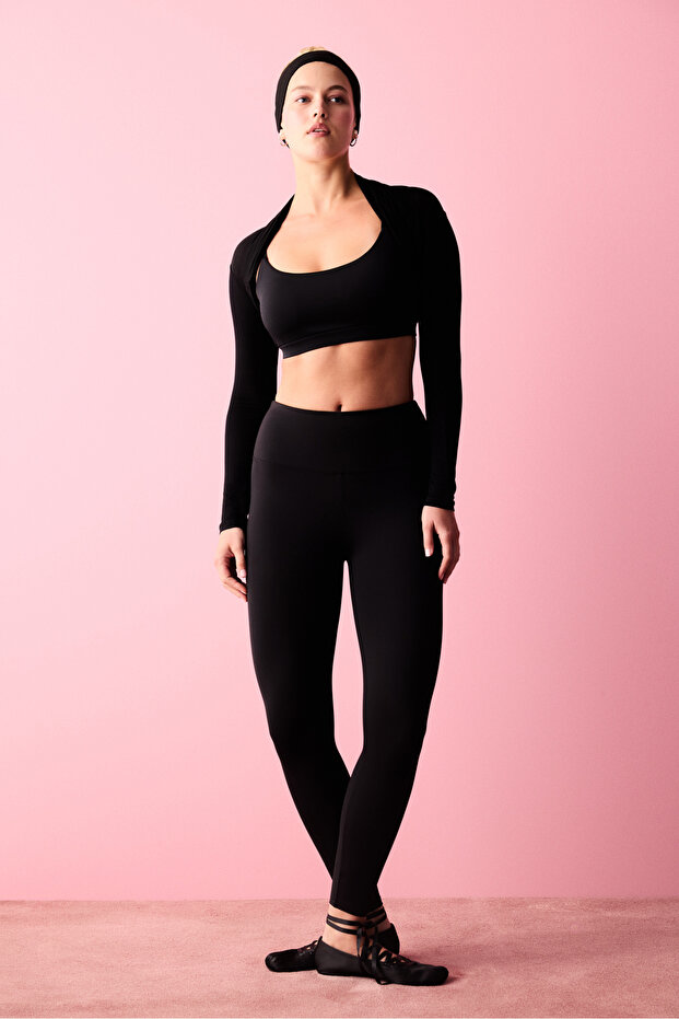 Black Smooth Feel High Waist Ankle Length Leggings