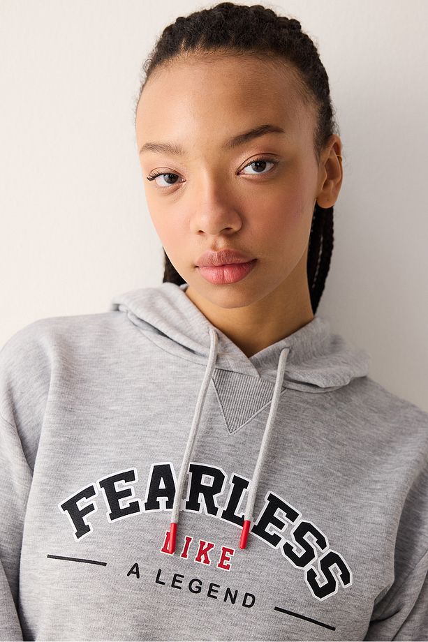 Fearless Gri Sweatshirt - Seren Ay Çetin Koleksiyonu - 4
