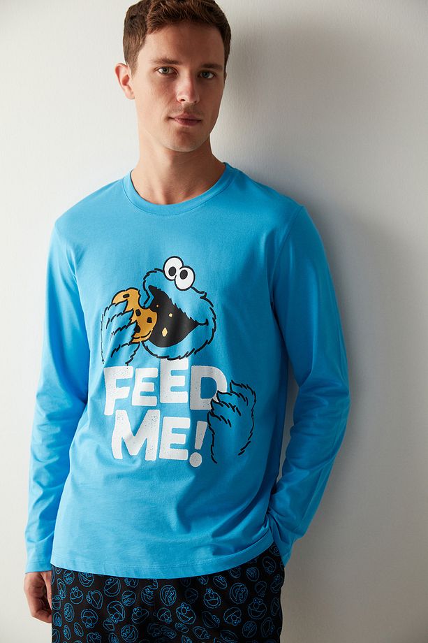 Feed Me Pantolon Mavi Pijama Takımı - 5