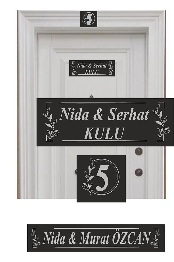elit model kapı isimliği  kapı numarası ve posta kutusu isimliği (azarbaycan ve arapça yazılabilir) - 1