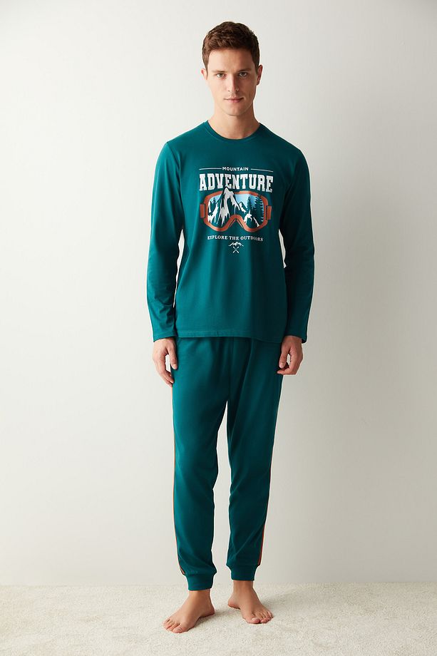Mountain Jogger Koyu Yeşil Pijama Takımı - 1