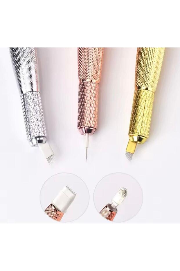 قلم مايكروبلادينج بتقنية الطين والطريقة اليدوية مع حجر الألماس الفضي - 2