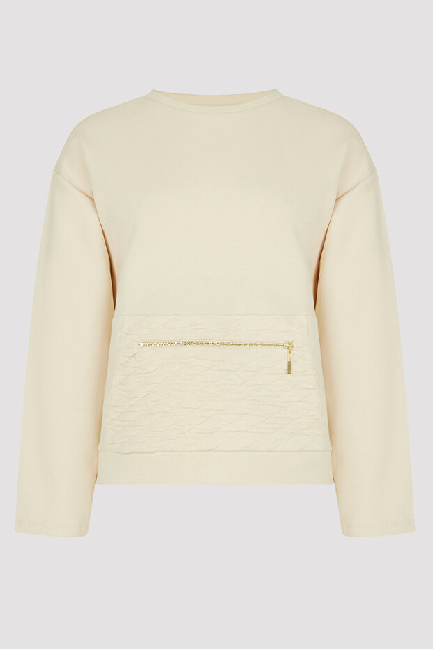 Gri Kapitone Sweatshirt - 5