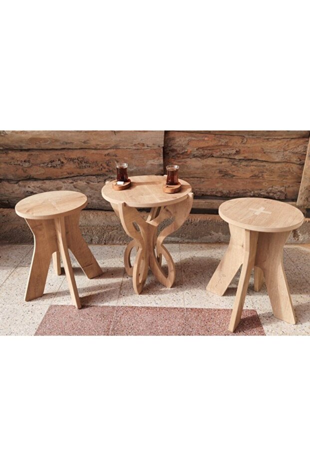 Meşe Ahşap Kolay Kurulum Tabure - 4