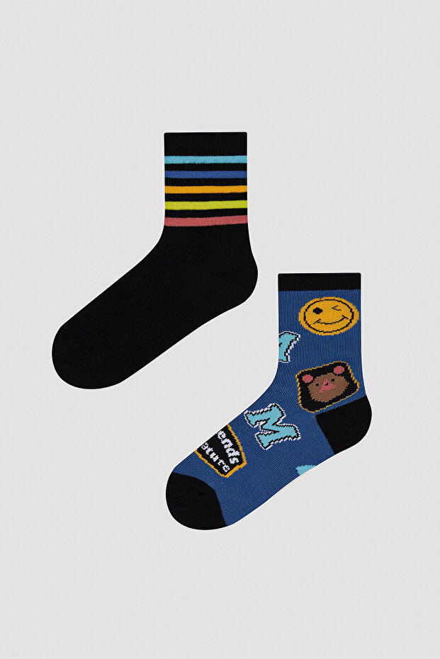 جوارب منقوشة للأولاد من قطعتين للكلية - 1