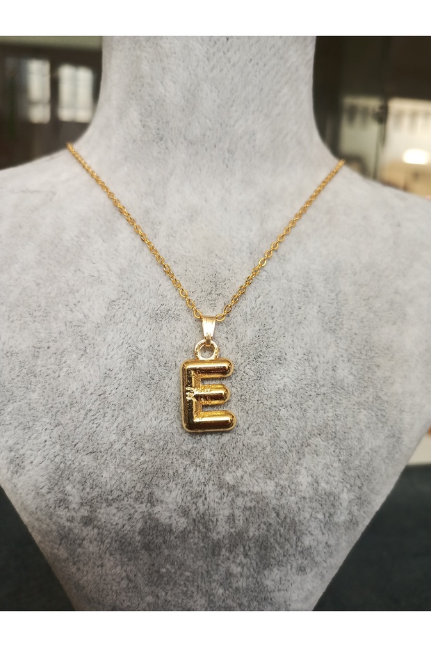 Balon E Harfi Gold Kolye - 2