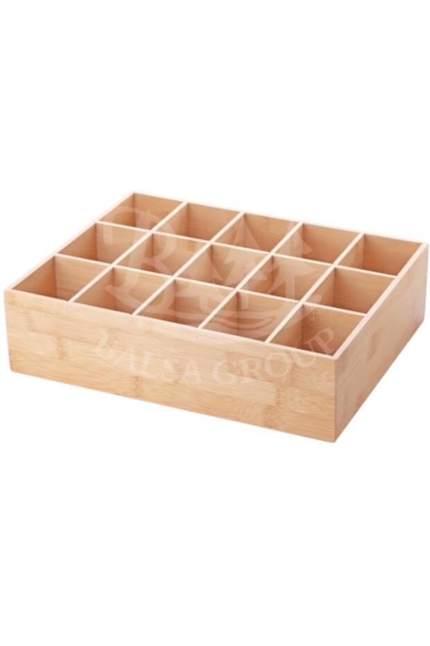 15 Compartment Bamboo Organizer - Watch Accessory Box Bmb64
