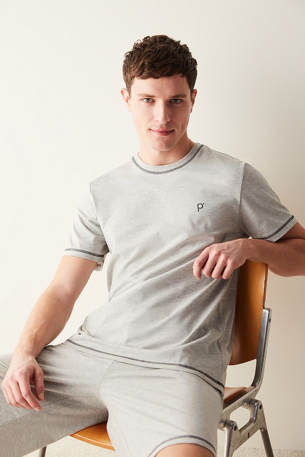 Gri Şort Pijama Takımı - 1