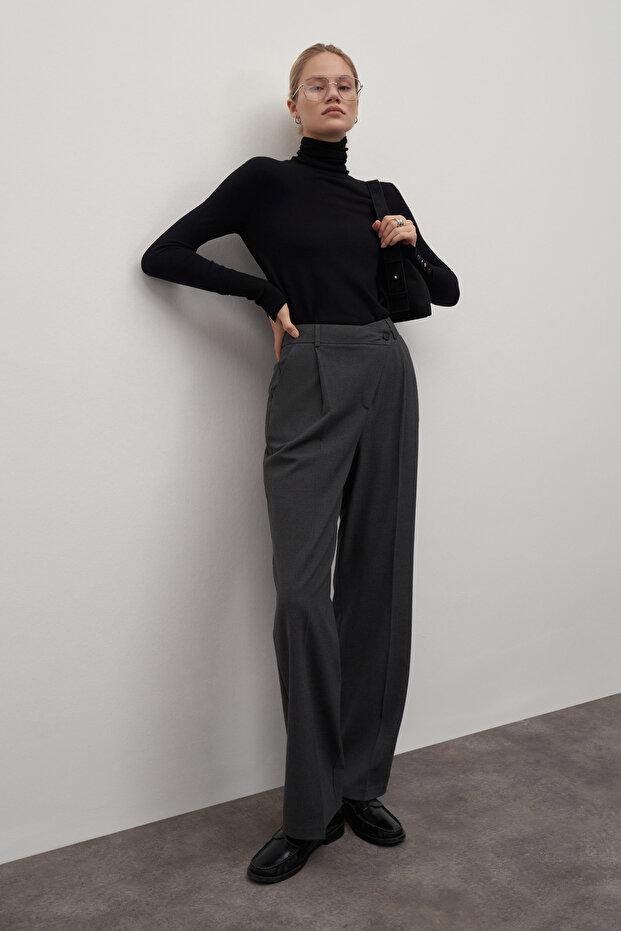 Black Turtleneck Basic Knitwear Sweater - 6