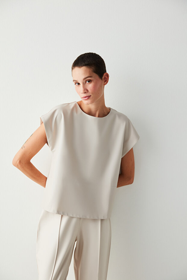 Leather Look Bluz - 3