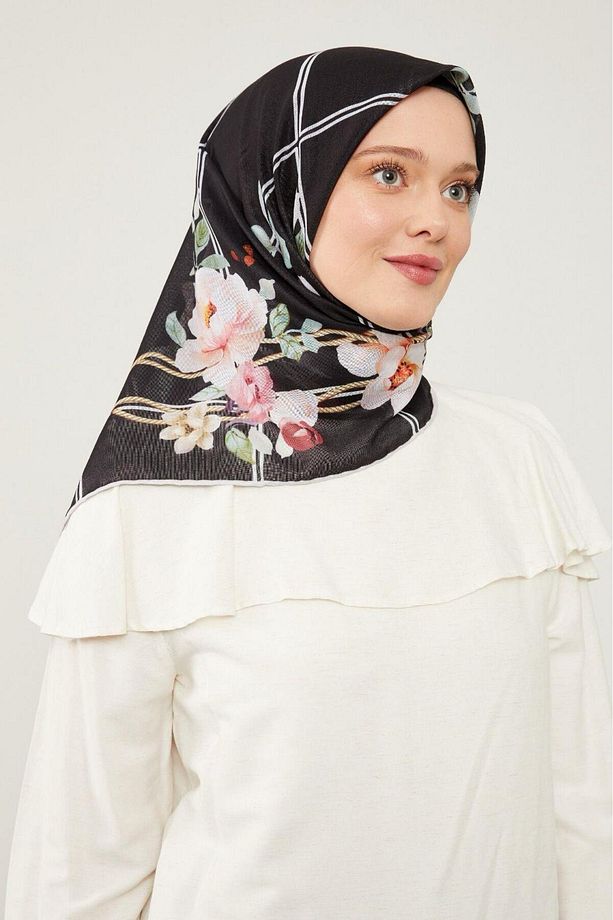 Soft Pamuk Eşarp - 90057-01 Siyah - 1