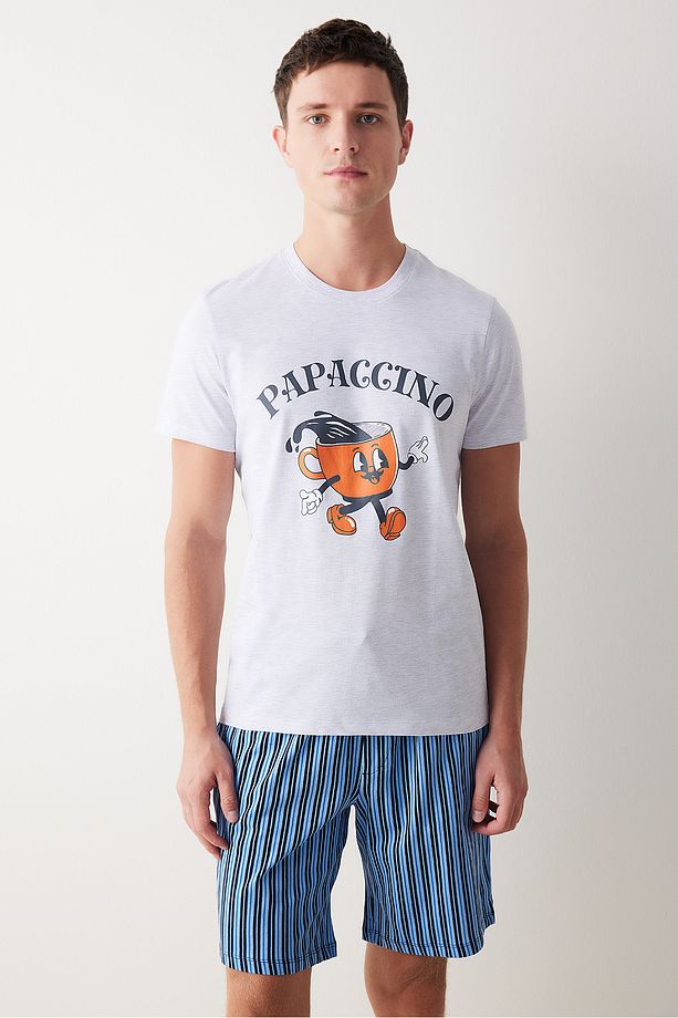 Papaccino Çok Renkli Şortlu Pijama Takımı - 1