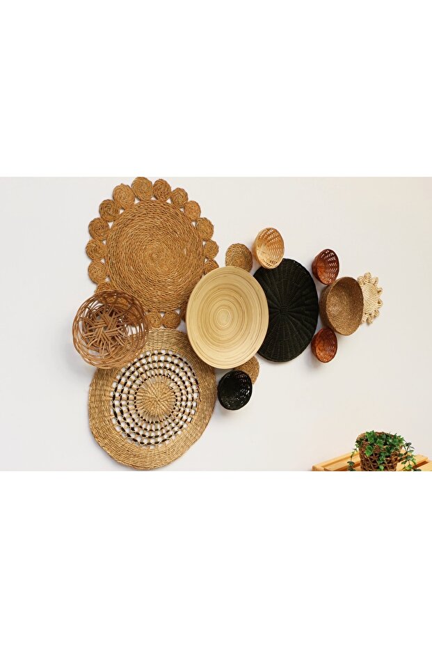 Duvar Tabak Seti Rattan - 3
