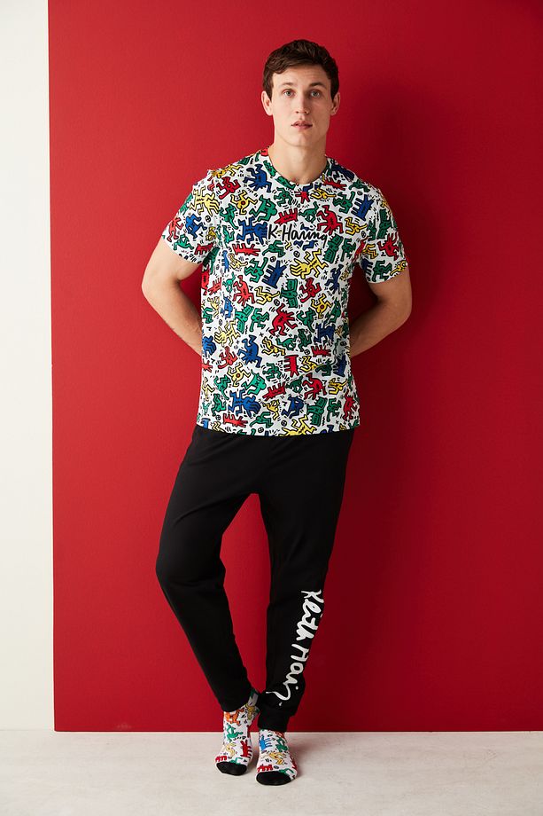 Pembe Pijama Takımı Keith Haring Koleksiyonu - 2