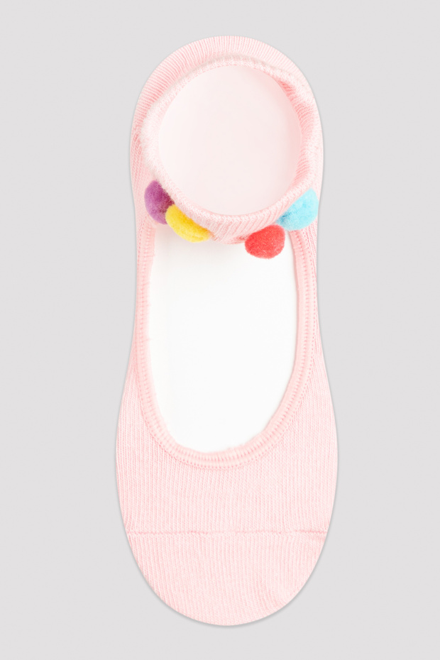 Light Girl's Pink Pompom Ballerina Socks