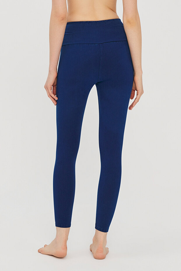 Denım Blue One Size Legging - 3