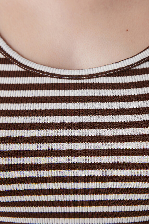 FT Rib Basic Stripe Çok Renkli Cami Atlet - 3