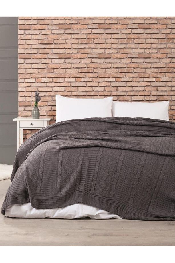 Erguvan Triko Yatak Örtüsü 210 X 240 (ANTRASİT) - 1