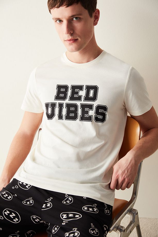 Erkek Bed Vibes Çok Renkli Şort Pijama Takımı - 3