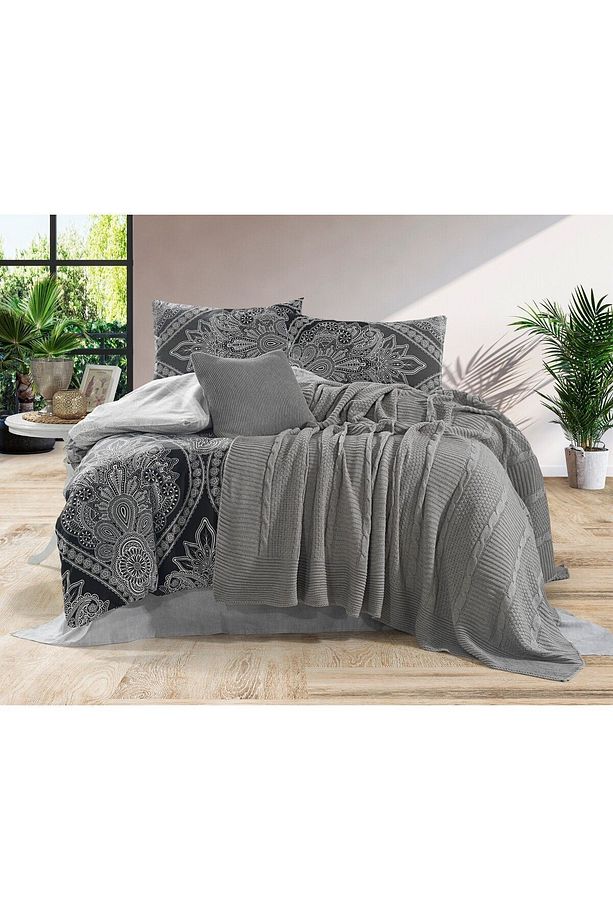 Gül Çift Kişilik 57 Tel Nevresim Takımı Triko Battaniyeli 200 X 220 Cm - 1