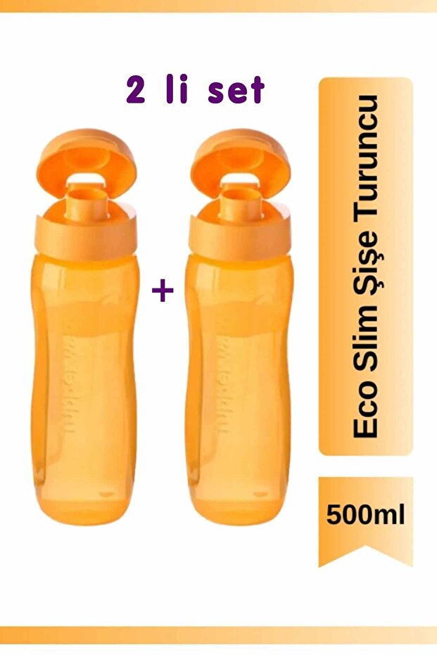İnce Şişe 500ml Turuncu 2 Adet - 1